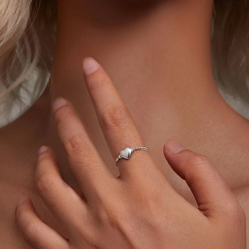 (immagine per) Anello a catena a forma di cuore stile Pandora - BSR488 - Visualizza 4