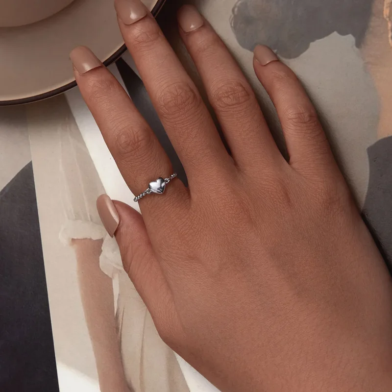 (immagine per) Anello a catena a forma di cuore stile Pandora - BSR488 - Visualizza 5