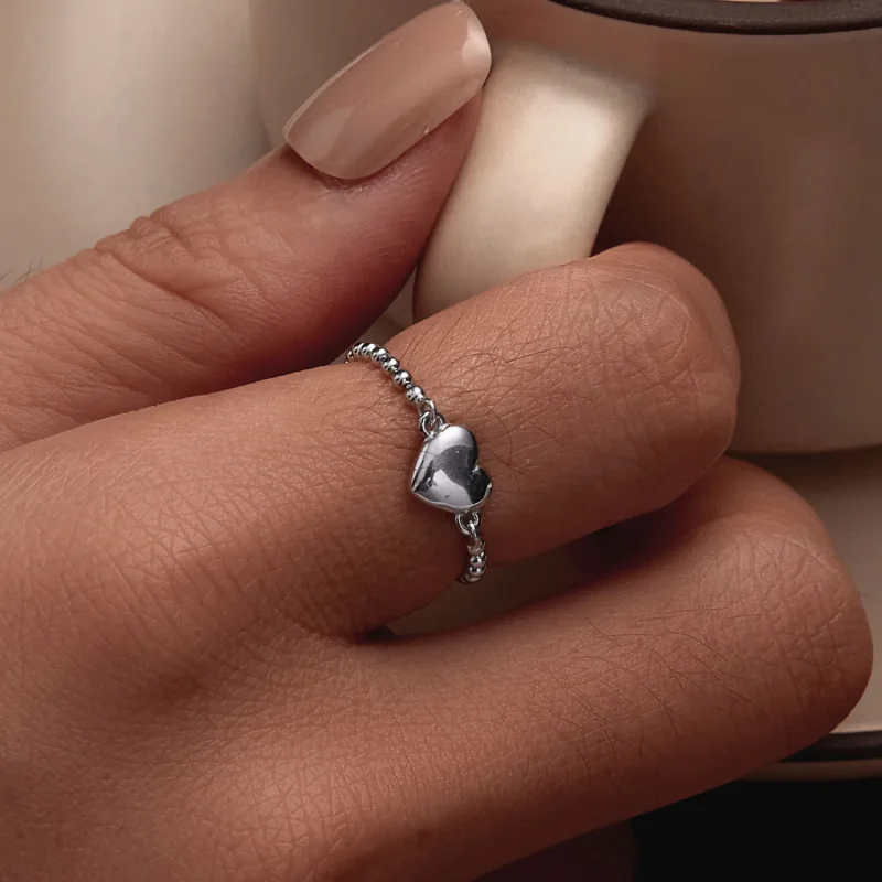 (immagine per) Anello a catena a forma di cuore stile Pandora - BSR488 - Visualizza 6