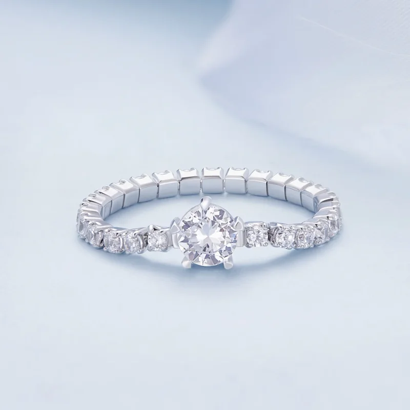 (immagine per) Anello a cinque artigli con zirconi a catena di stile Pandora - BSR411 - Visualizza 2