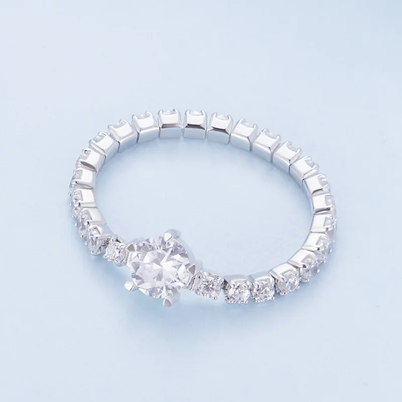 (immagine per) Anello a cinque artigli con zirconi a catena di stile Pandora - BSR411 - Visualizza 3