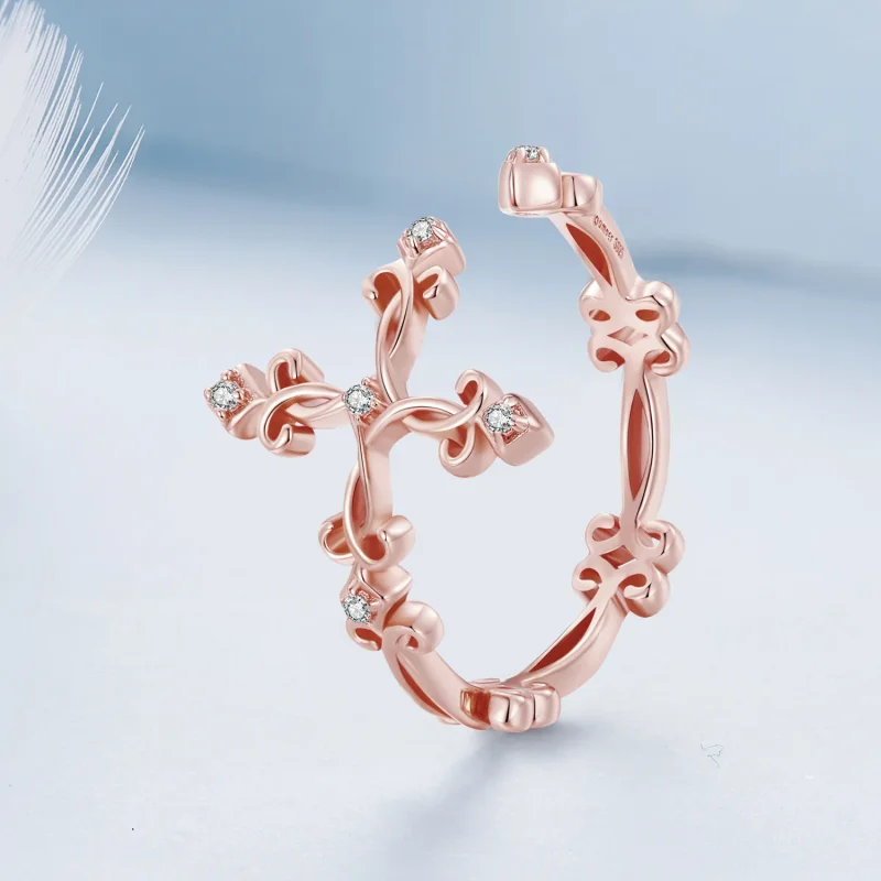(immagine per) Anello a croce in argento, stile Pandora - BSR041-C - Visualizza 2