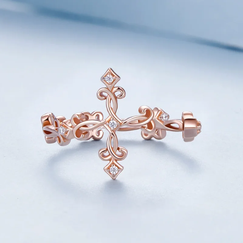 (immagine per) Anello a croce in argento, stile Pandora - BSR041-C - Visualizza 3