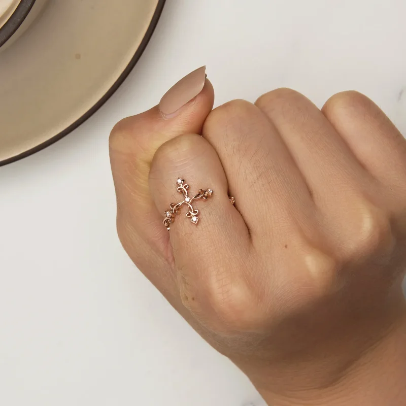 (immagine per) Anello a croce in argento, stile Pandora - BSR041-C - Visualizza 6