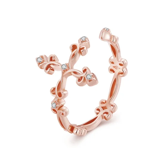 (immagine per) Anello a croce in argento, stile Pandora - BSR041-C