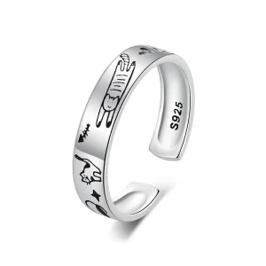 (immagine per) Anello a doodle con gatto in stile Pandora - SCR951-E
