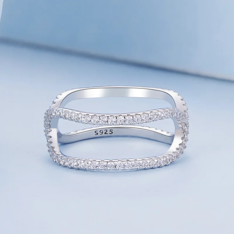 (immagine per) Anello a doppio strato in stile Pandora - BSR386 - Visualizza 3