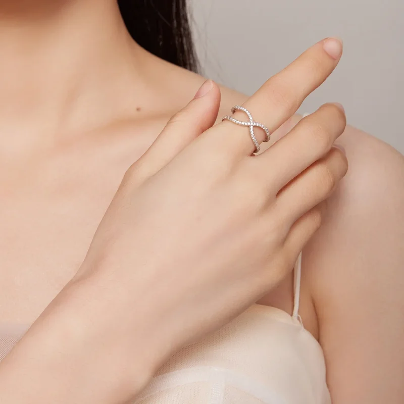 (immagine per) Anello a doppio strato in stile Pandora - BSR386 - Visualizza 4