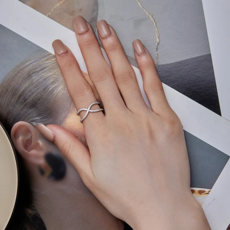 (immagine per) Anello a doppio strato in stile Pandora - BSR386 - Visualizza 5