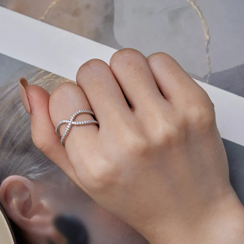 (immagine per) Anello a doppio strato in stile Pandora - BSR386 - Visualizza 6