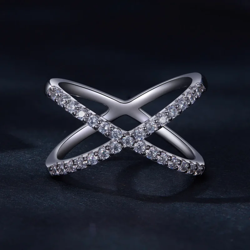 (immagine per) Anello a doppio strato in stile Pandora con Moissanite (Un certificato) - MSR036 - Visualizza 3