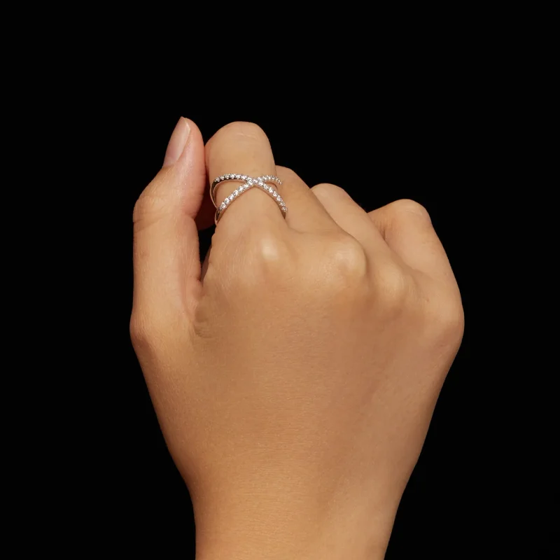 (immagine per) Anello a doppio strato in stile Pandora con Moissanite (Un certificato) - MSR036 - Visualizza 6