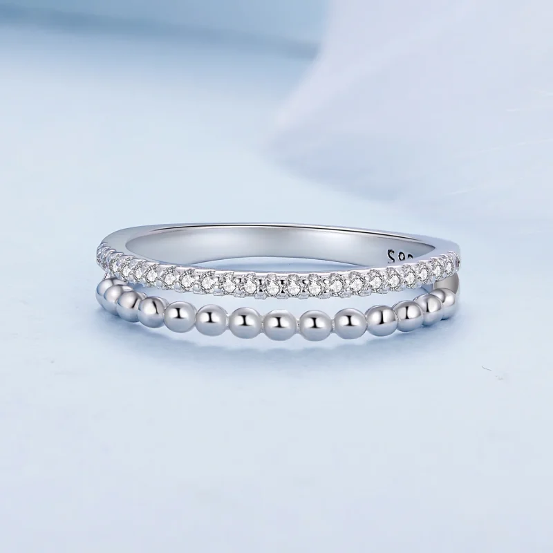 (immagine per) Anello a doppio strato stile Pandora - BSR463 - Visualizza 3