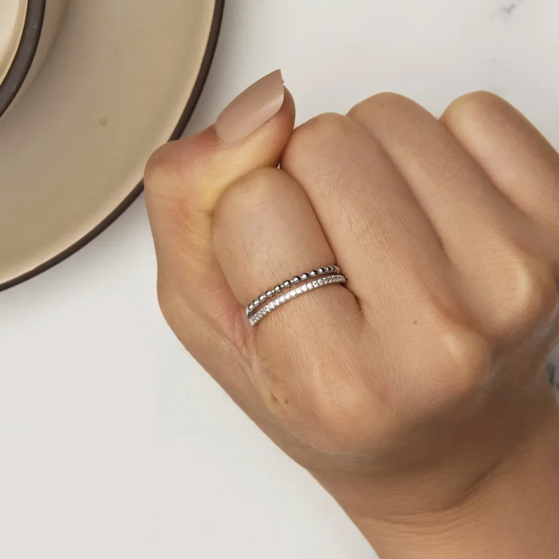 (immagine per) Anello a doppio strato stile Pandora - BSR463 - Visualizza 6