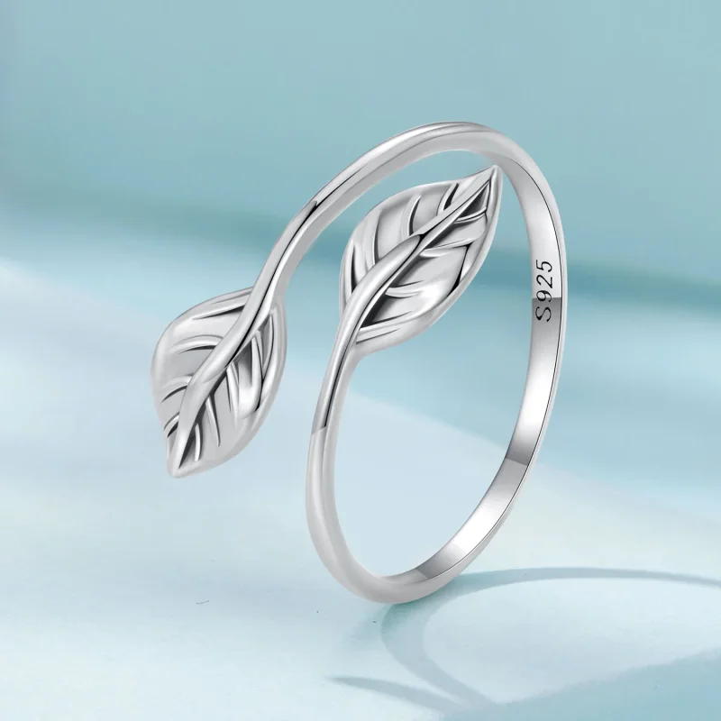 (immagine per) Anello a foglia con apertura stile Pandora - SCR975-E - Visualizza 2