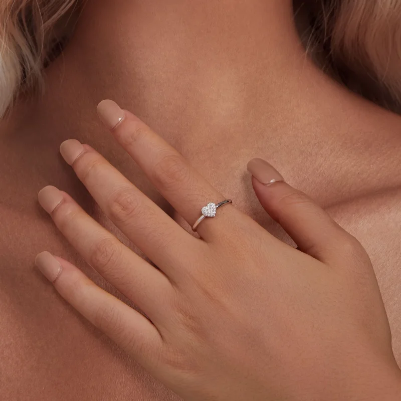 (immagine per) Anello a forma di cuore di stile Pandora (Un certificato) - MSR038 - Visualizza 5