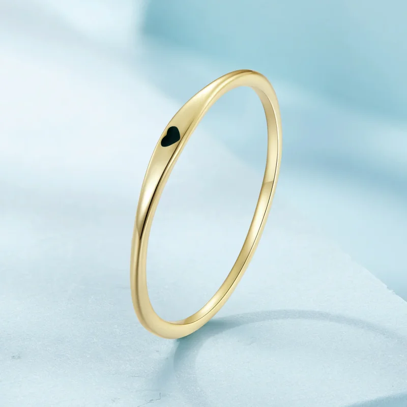 (immagine per) Anello a forma di cuore dorato, stile Pandora - SCR468-B - Visualizza 2