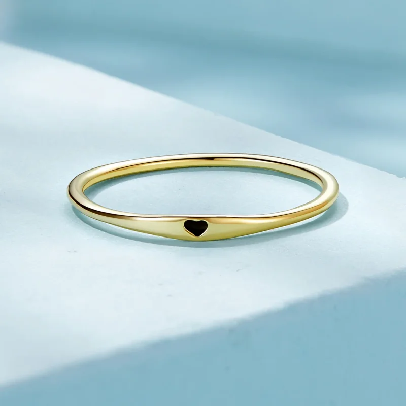 (immagine per) Anello a forma di cuore dorato, stile Pandora - SCR468-B - Visualizza 3