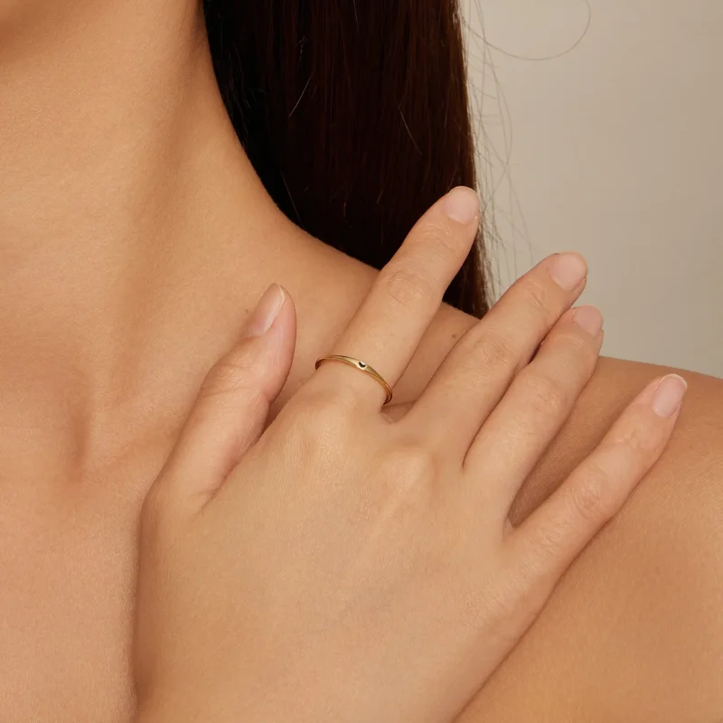 (immagine per) Anello a forma di cuore dorato, stile Pandora - SCR468-B - Visualizza 4