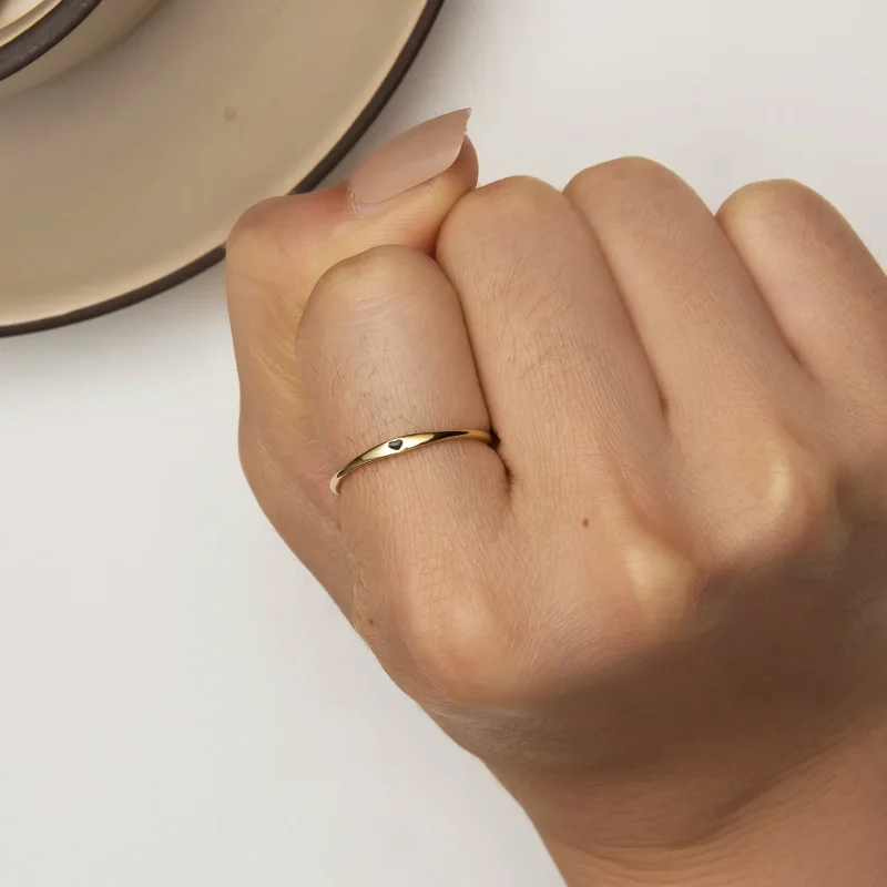 (immagine per) Anello a forma di cuore dorato, stile Pandora - SCR468-B - Visualizza 6