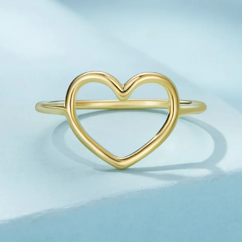 (immagine per) Anello a forma di cuore dorato stile Pandora - SCR641-B - Visualizza 3