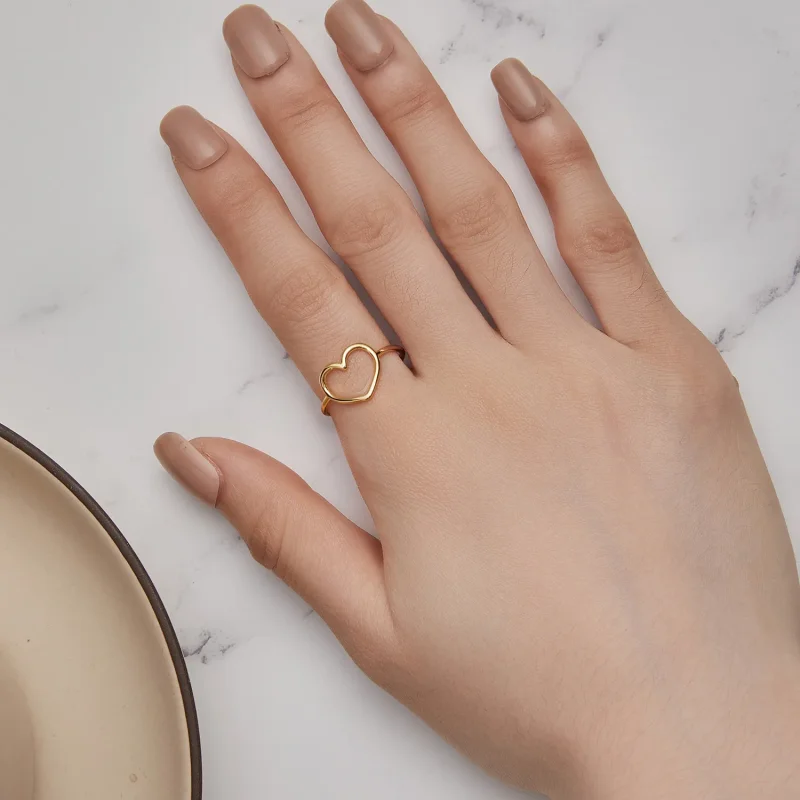 (immagine per) Anello a forma di cuore dorato stile Pandora - SCR641-B - Visualizza 7