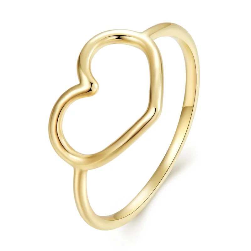 (immagine per) Anello a forma di cuore dorato stile Pandora - SCR641-B