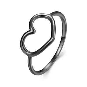 (immagine per) Anello a forma di cuore nero in stile Pandora - SCR641-D