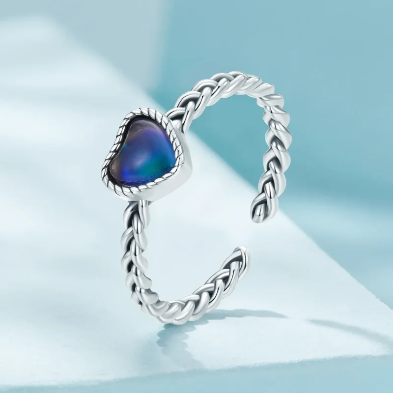 (immagine per) Anello a forma di cuore semplice con twist, stile Pandora - SCR956 - Visualizza 2