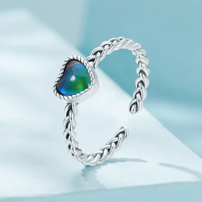 (immagine per) Anello a forma di cuore semplice con twist, stile Pandora - SCR956 - Visualizza 4