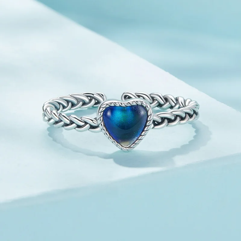 (immagine per) Anello a forma di cuore semplice con twist, stile Pandora - SCR956 - Visualizza 5