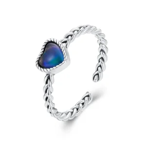 (immagine per) Anello a forma di cuore semplice con twist, stile Pandora - SCR956