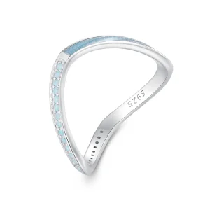 (immagine per) Anello a forma di ferro di cavallo azzurro stile Pandora - SCR945-LB