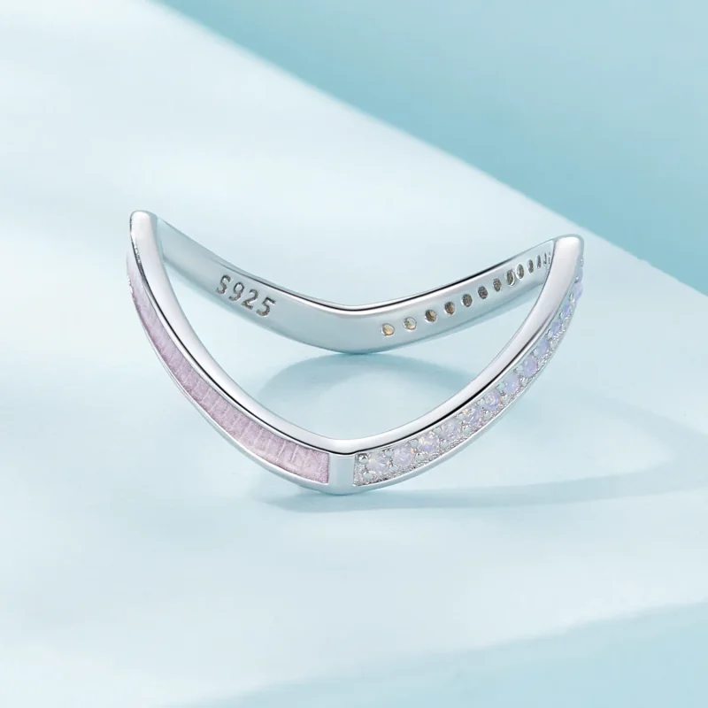 (immagine per) Anello a forma di ferro di cavallo rosa in stile Pandora - SCR945-PK - Visualizza 3