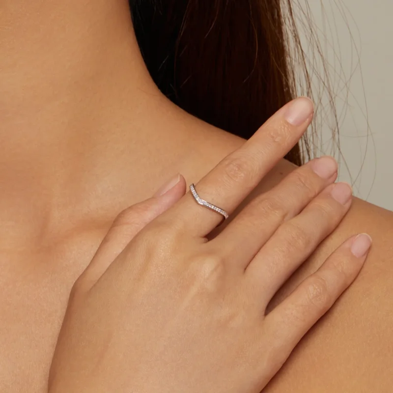 (immagine per) Anello a forma di ferro di cavallo rosa in stile Pandora - SCR945-PK - Visualizza 4