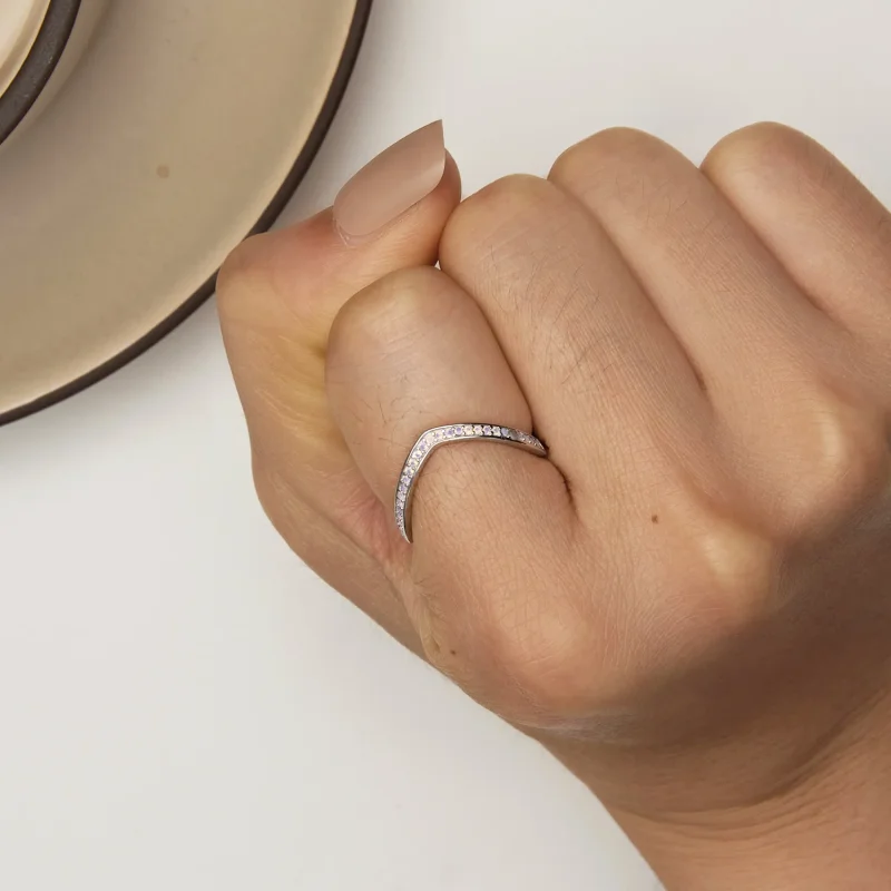 (immagine per) Anello a forma di ferro di cavallo rosa in stile Pandora - SCR945-PK - Visualizza 6