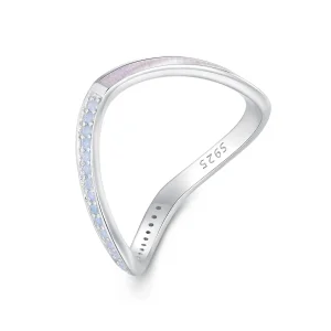 (immagine per) Anello a forma di ferro di cavallo rosa in stile Pandora - SCR945-PK