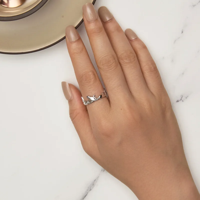 (immagine per) Anello a forma di gatto in stile Pandora - SCR944-E - Visualizza 3