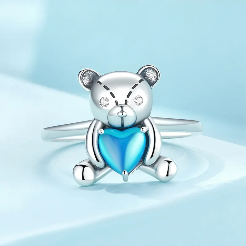 (immagine per) Anello a forma di orso abbraccio con apertura stile Pandora - SCR921 - Visualizza 3