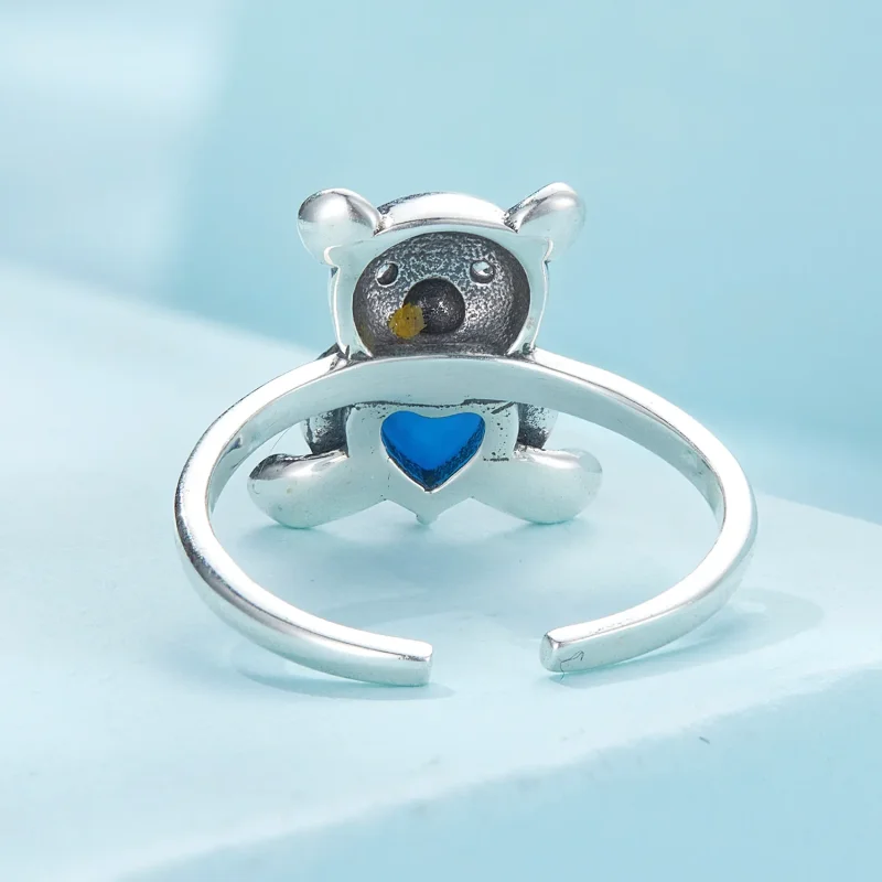 (immagine per) Anello a forma di orso abbraccio con apertura stile Pandora - SCR921 - Visualizza 4