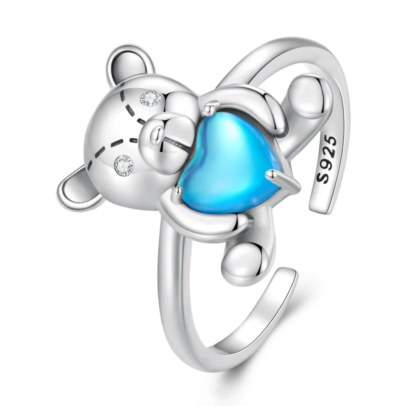(immagine per) Anello a forma di orso abbraccio con apertura stile Pandora - SCR921 - Visualizza 8