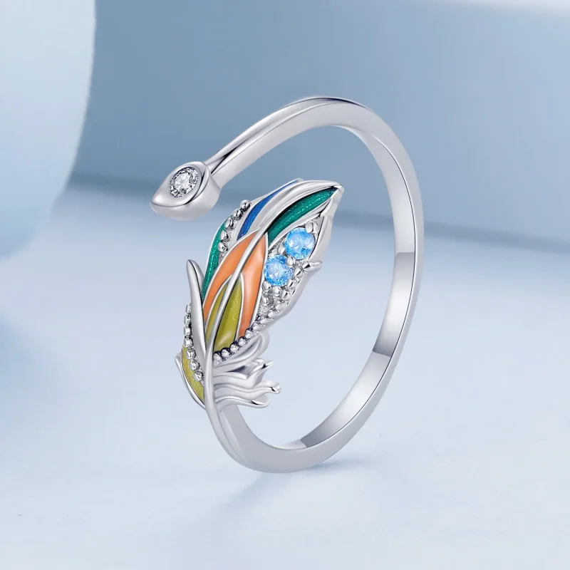 (immagine per) Anello a forma di piuma in stile Pandora - BSR469-E - Visualizza 2