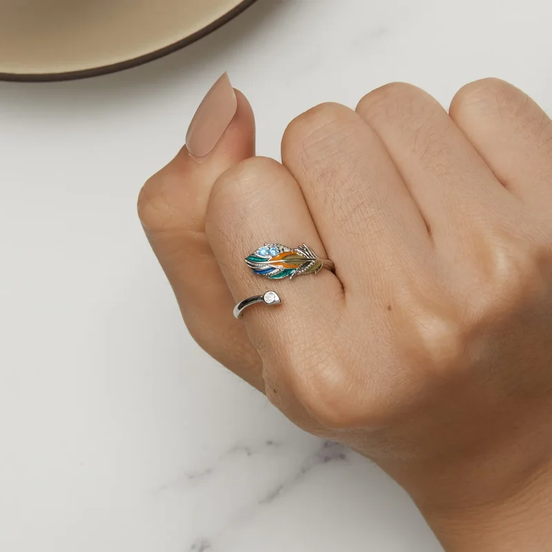 (immagine per) Anello a forma di piuma in stile Pandora - BSR469-E - Visualizza 6