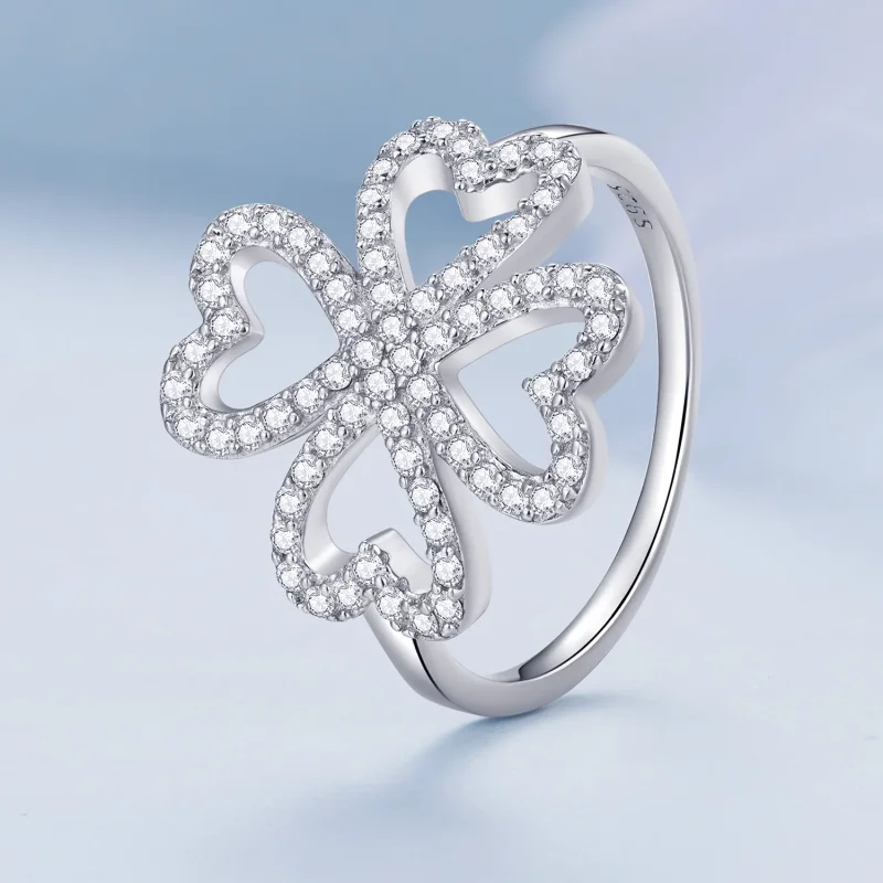 (immagine per) Anello a forma di quadrifoglio nello stile Pandora - BSR399 - Visualizza 2