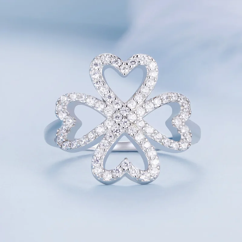 (immagine per) Anello a forma di quadrifoglio nello stile Pandora - BSR399 - Visualizza 3