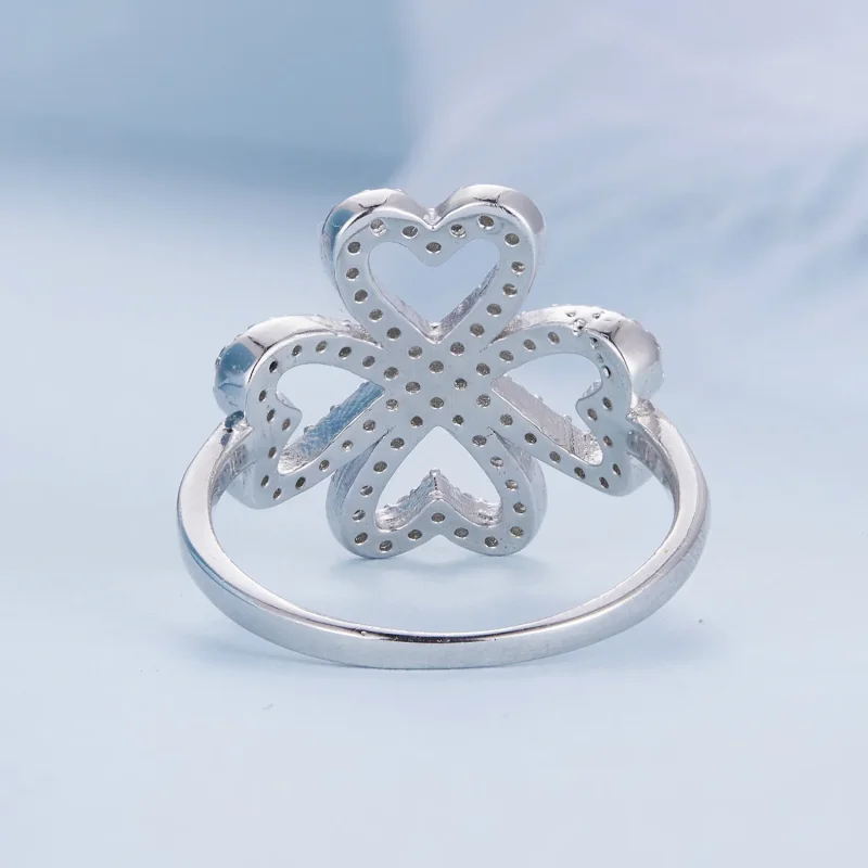 (immagine per) Anello a forma di quadrifoglio nello stile Pandora - BSR399 - Visualizza 4