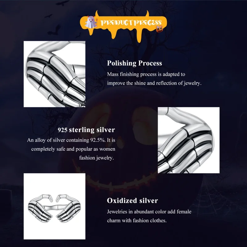 (immagine per) Anello a forma di scheletro in stile Pandora - SCR971-E - Visualizza 6