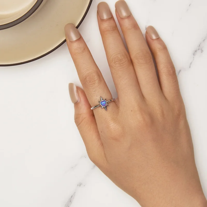 (immagine per) Anello a forma di stella in stile Pandora - BSR455 - Visualizza 5