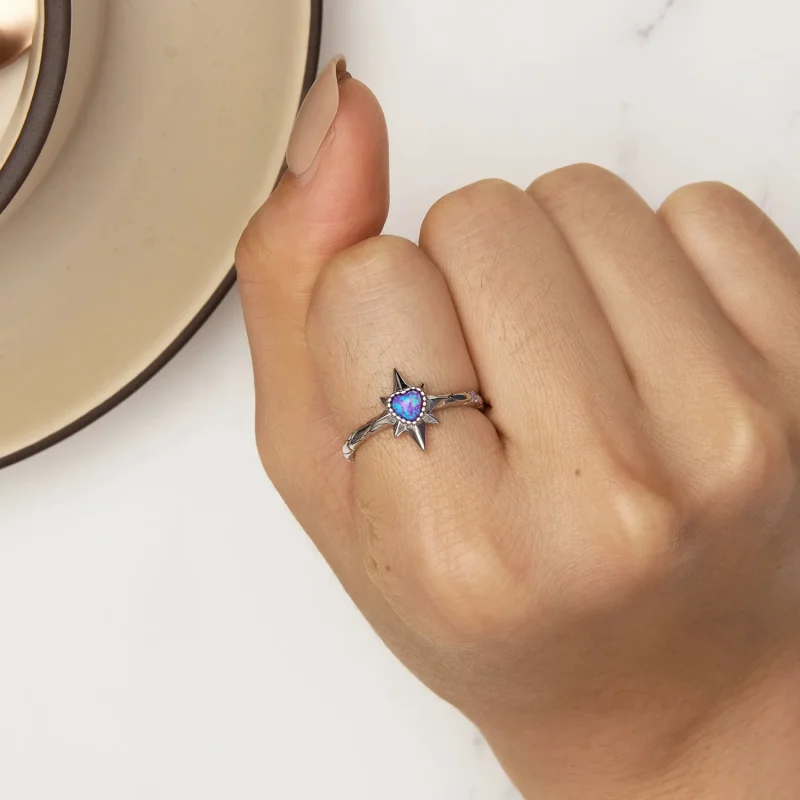 (immagine per) Anello a forma di stella in stile Pandora - BSR455 - Visualizza 6