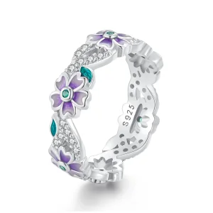 (immagine per) Anello a ghirlanda viola in stile Pandora - BSR492